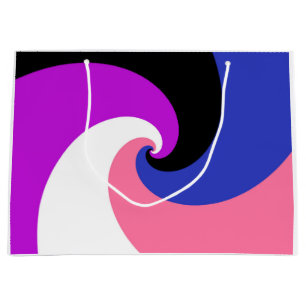 Groovy Boho Spiral Abstract Genderfluid Pride Flag Large Gift Bag