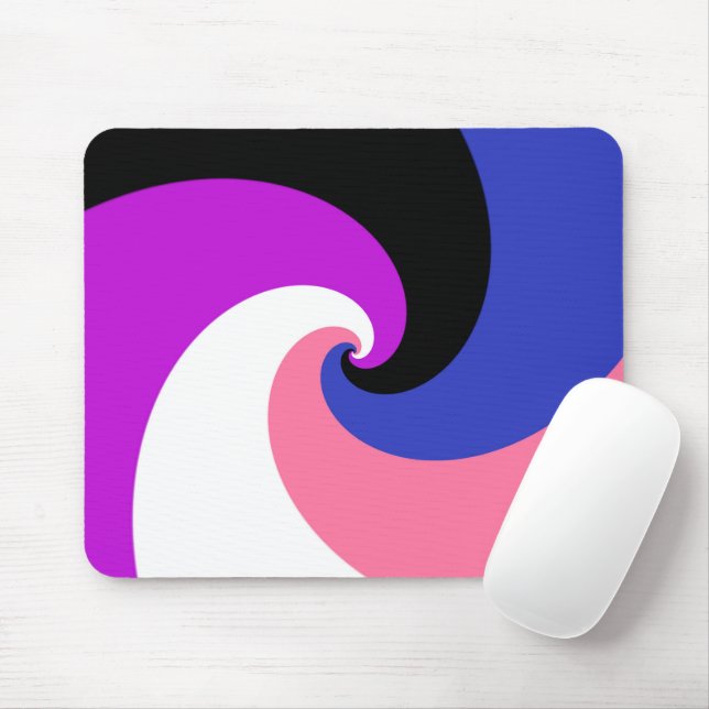 Groovy Boho Spiral Abstract Genderfluid Pride Flag Mouse Pad (With Mouse)