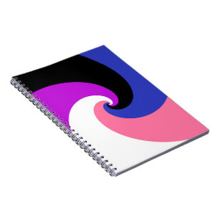 Groovy Boho Spiral Abstract Genderfluid Pride Flag Notebook