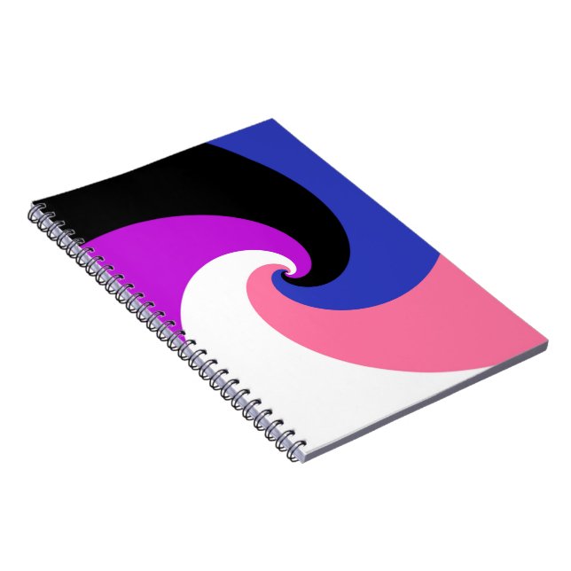 Groovy Boho Spiral Abstract Genderfluid Pride Flag Notebook (Right Side)