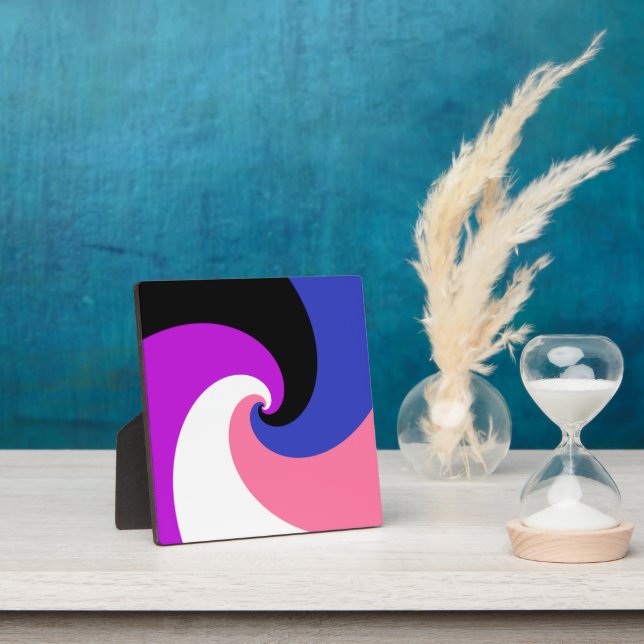 Groovy Boho Spiral Abstract Genderfluid Pride Flag Plaque (Insitu)