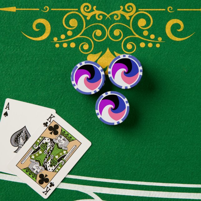 Groovy Boho Spiral Abstract Genderfluid Pride Flag Poker Chips (Poker Table (Stack))