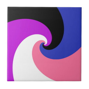 Groovy Boho Spiral Abstract Genderfluid Pride Flag Tile