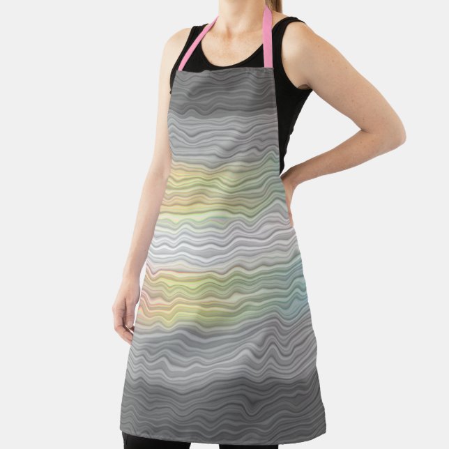 Groovy Boho Trippy Abstract Demifluid Pride Flag Apron (Insitu)
