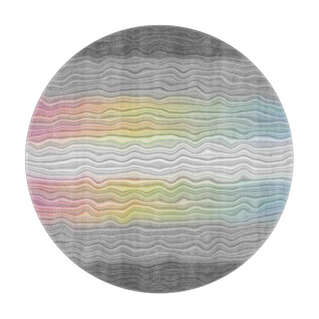 Groovy Boho Trippy Abstract Demifluid Pride Flag Cutting Board (Front)