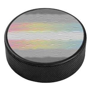 Groovy Boho Trippy Abstract Demifluid Pride Flag Hockey Puck