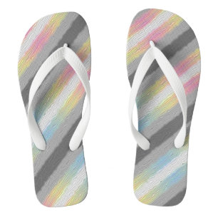 Groovy Boho Trippy Abstract Demifluid Pride Flag Jandals