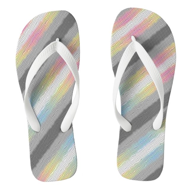 Groovy Boho Trippy Abstract Demifluid Pride Flag Jandals (Footbed)