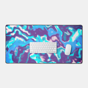 Groovy Boho Trippy Funky Hippie Abstract Marble Desk Mat