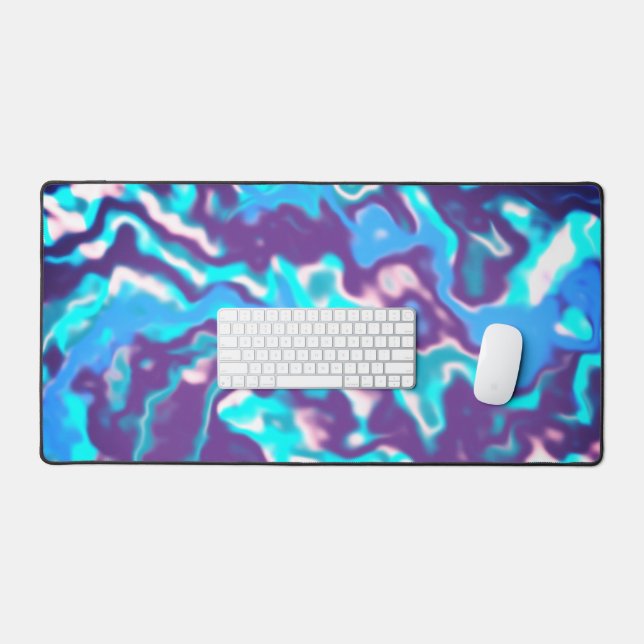 Groovy Boho Trippy Funky Hippie Abstract Marble Desk Mat (Keyboard & Mouse)