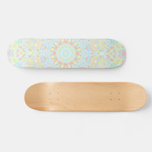 Groovy Boho Trippy Quirky Colourful Pastel Mandala Skateboard