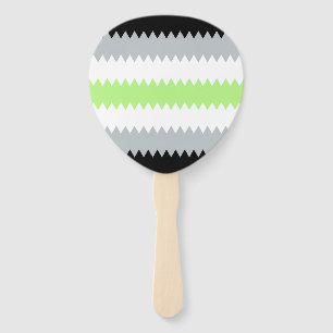 Groovy Boho ZigZag Abstract Agender Pride Flag Hand Fan
