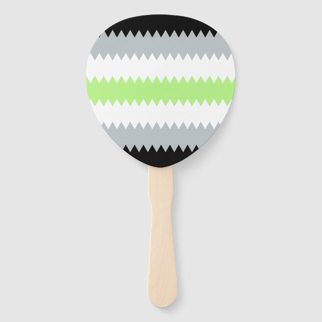 Groovy Boho ZigZag Abstract Agender Pride Flag Hand Fan (Front)