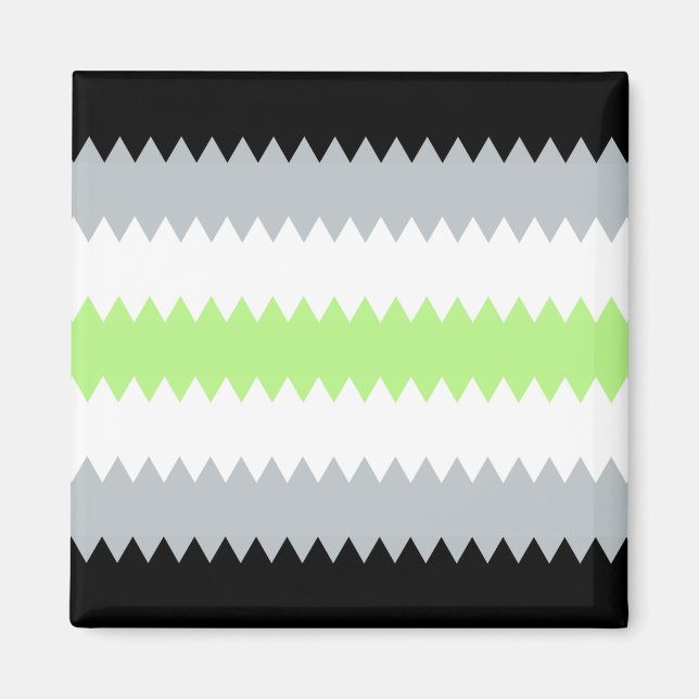 Groovy Boho ZigZag Abstract Agender Pride Flag Magnet (Front)