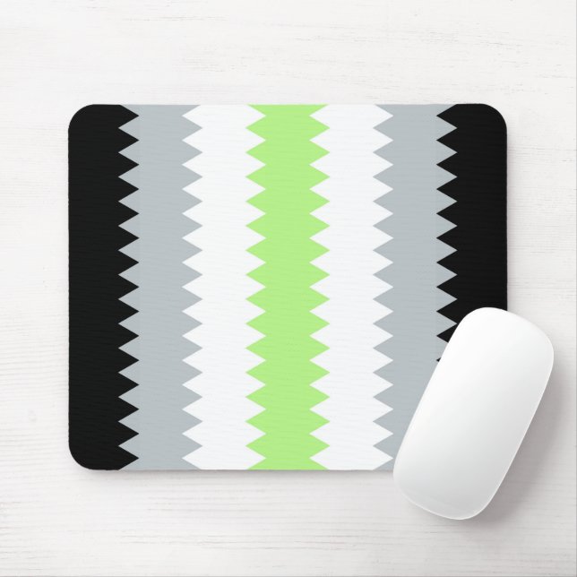 Groovy Boho ZigZag Abstract Agender Pride Flag Mouse Pad (With Mouse)