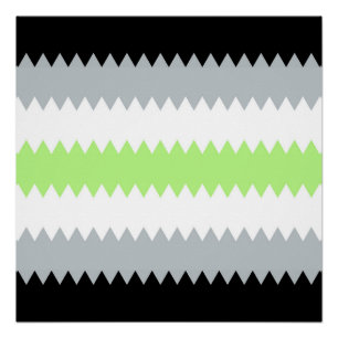 Groovy Boho ZigZag Abstract Agender Pride Flag Poster