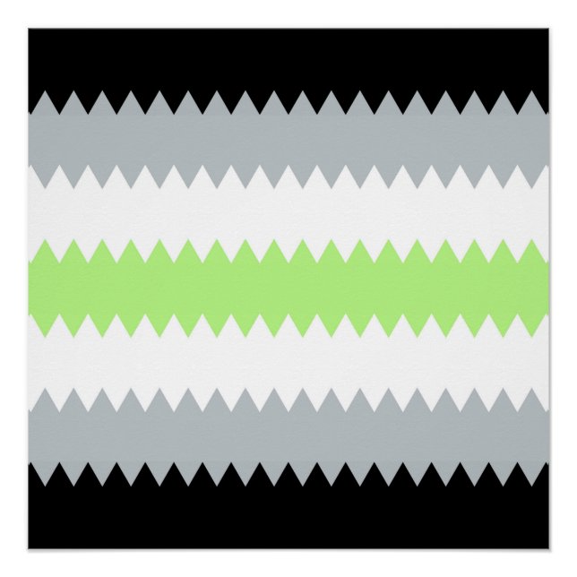 Groovy Boho ZigZag Abstract Agender Pride Flag Poster (Front)