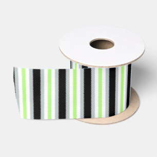 Groovy Boho ZigZag Abstract Agender Pride Flag Satin Ribbon