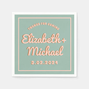 Groovy Bold Blue Pink Funky  Napkin