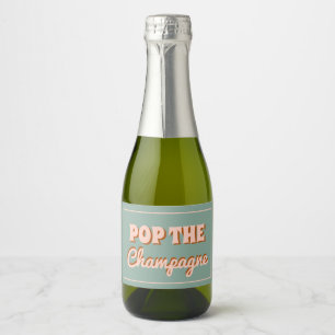 Groovy Bold  Blue Pink Red Bridesmaid Proposal  Sparkling Wine Label