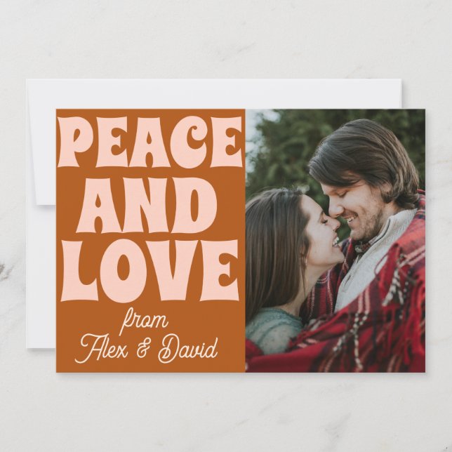 Groovy Bold Funky Christmas Merry And Bright  Card (Front)