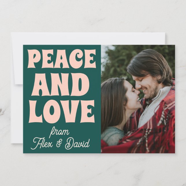 Groovy Bold Funky Christmas Merry And Bright  Card (Front)