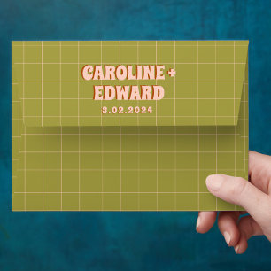 Groovy Bold Green Yellow Red Funky Envelope