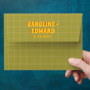 Groovy Bold Green Yellow Red Funky  Envelope