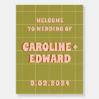 Groovy Bold Green Yellow Red Funky Welcome