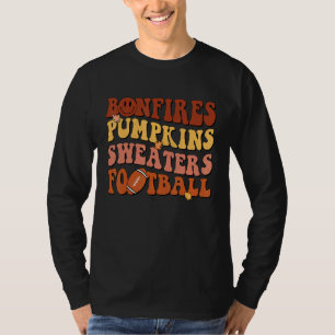 Groovy Bonfires Pumpkins Sweaters Football Retro F