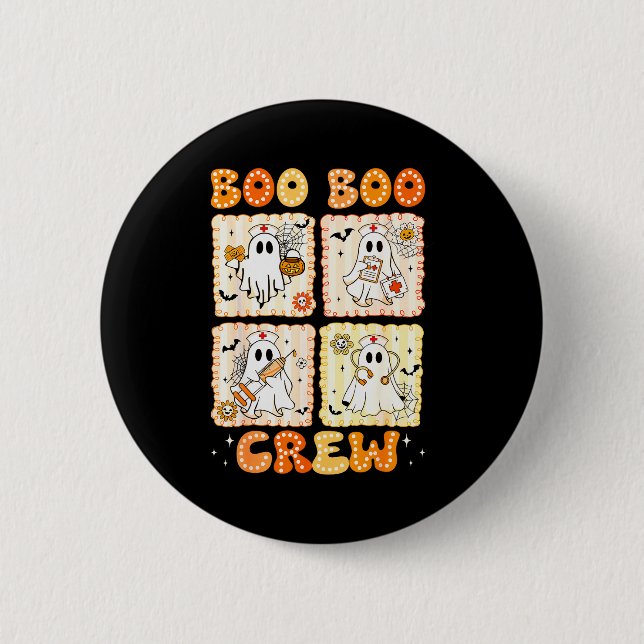 Groovy Boo Boo Crew Nurse Funny Ghost Women Hallow 6 Cm Round Badge (Front)