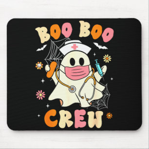 Groovy Boo Boo Crew Nurse Halloween Cute Ghost Wom Mouse Pad
