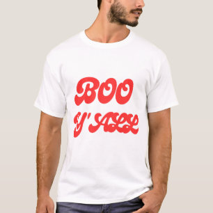 Groovy Boo Yall Retro Halloween Typography T-Shirt
