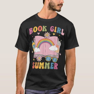 Groovy Book Girl Summer Women Books Reading T-Shirt
