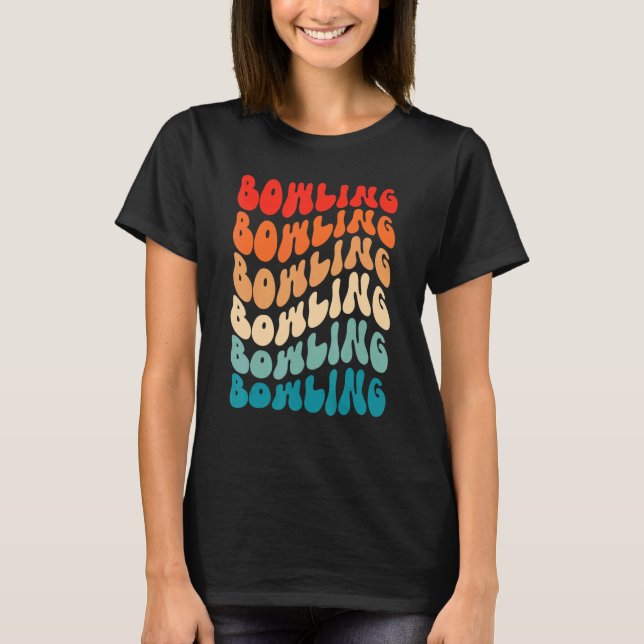 Groovy Bowling For Girl Women Retro 70s Hippie Boh T-Shirt (Front)