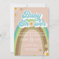 Groovy Boy Baby shower Invitation