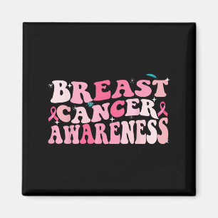 Groovy Breast Cancer Awareness 2023 Breast Cancer Magnet
