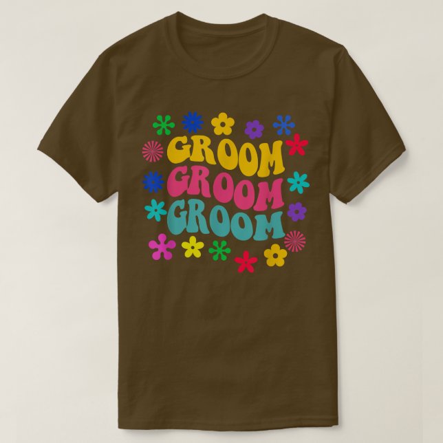 Groovy Bride  Retro Groom Trendy Wedding Girls Tri T-Shirt (Design Front)