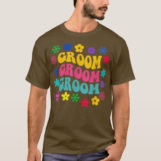 Groovy Bride  Retro Groom Trendy Wedding Girls Tri T-Shirt