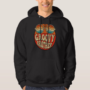 Groovy Brother 70s Aesthetic 1970's Retro Brother Hoodie