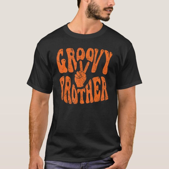 Groovy Brother 70s Aesthetic Nostalgia 1970's Retr T-Shirt (Front)