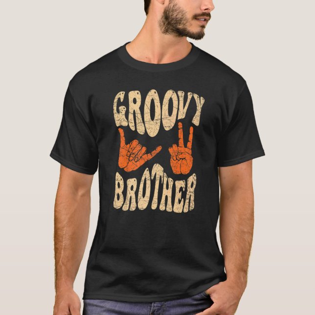 Groovy Brother 70s Aesthetic Nostalgia 1970's Retr T-Shirt (Front)