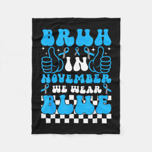 Groovy bruh in november wear blue diabetes fleece blanket