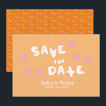Groovy Bubbles Handdrawn Hearts Save the Dates<br><div class="desc">Save the Date Invitation  Announcements with hand lettered font</div>