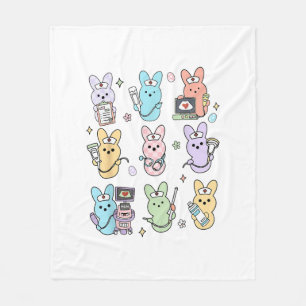 Groovy Bunnies Candy Ultrasound Tech Easter Sonogr Fleece Blanket