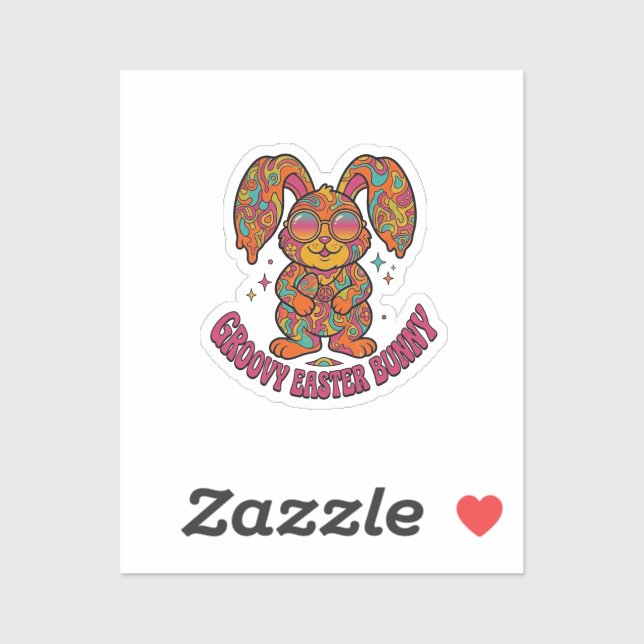 Groovy Bunny Hippie Retro Easter Psychedelic  (Sheet)