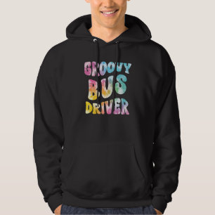 Groovy Bus Driver Vintage Tie Dye  School Hoodie