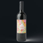 Groovy Campfire Mug Christmas Marble Swirls Wine Label<br><div class="desc">Christmas Card with a Groovy Vibe</div>