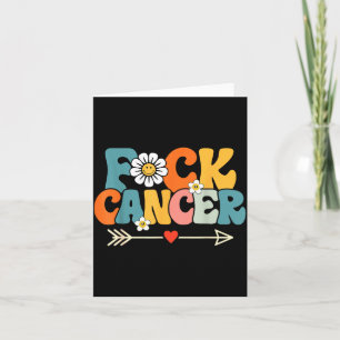 Groovy cancer hate cancer breast cancer awareness card