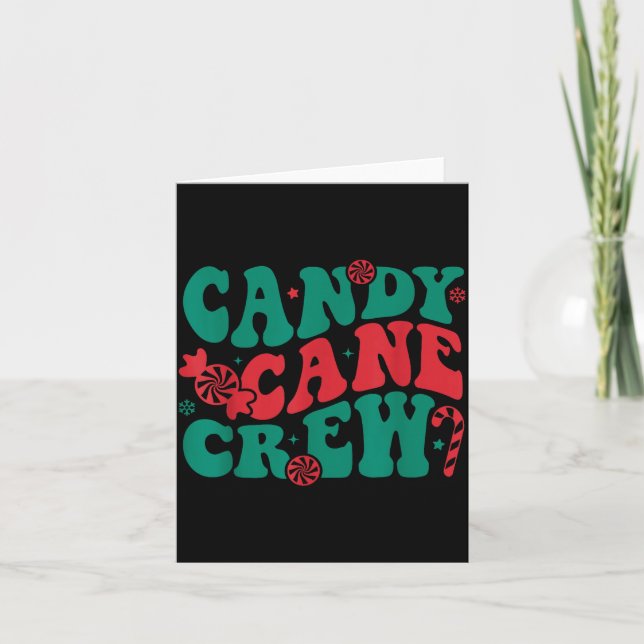 Groovy Candy Cane Crew Matching Family Group Squad Card (Front)